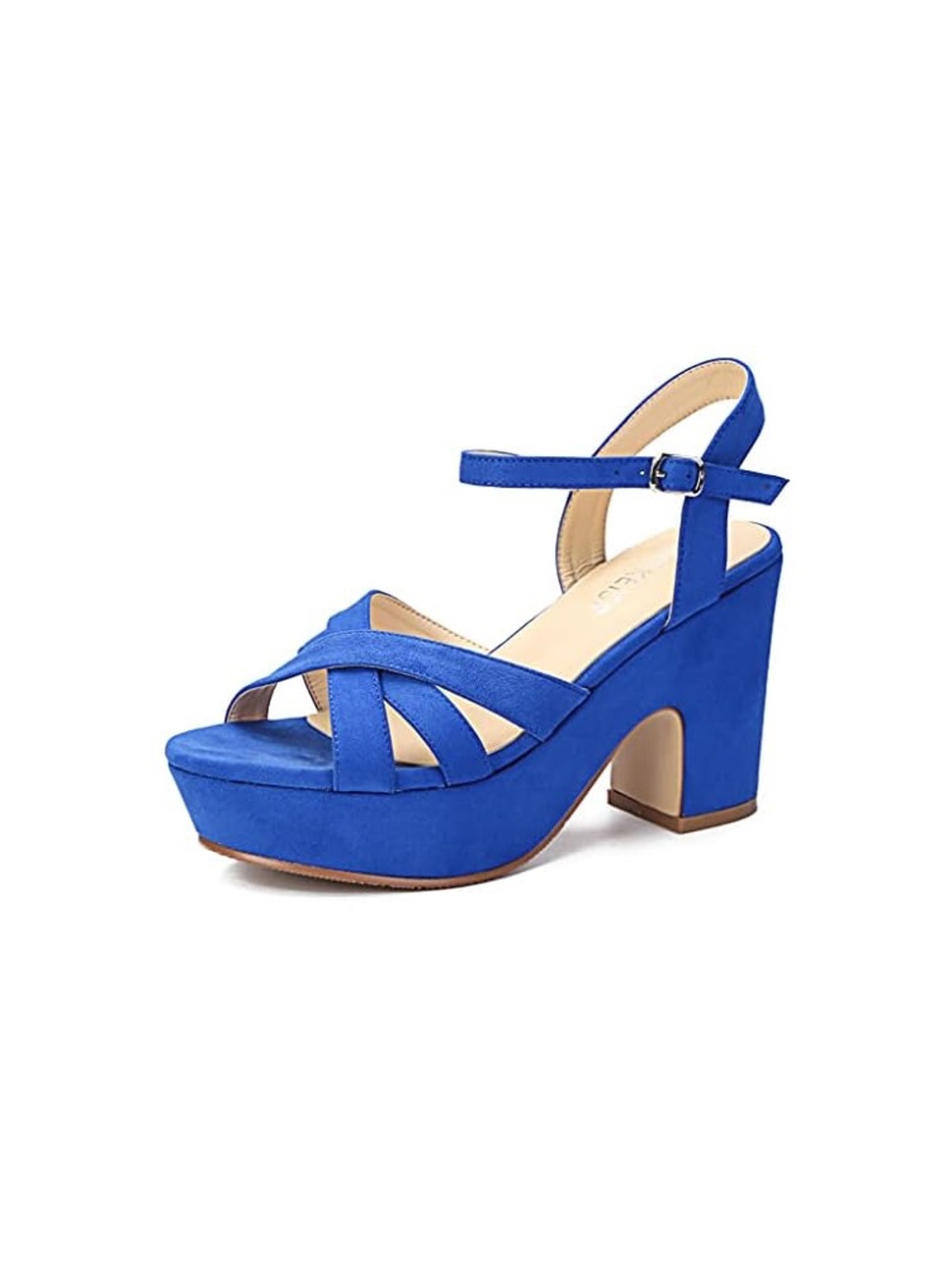 Women’s Royal Blue Platform Block Heel Sandals